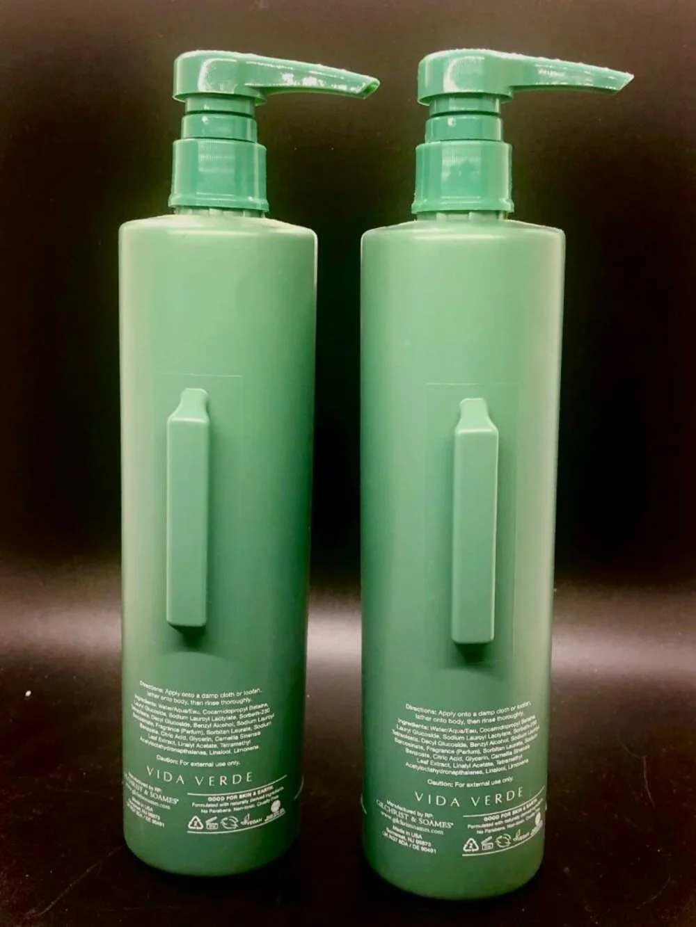 New Body Wash Gilchrist & Soames Vida Verde Matcha & Bancha Tea (2) 12.2oz